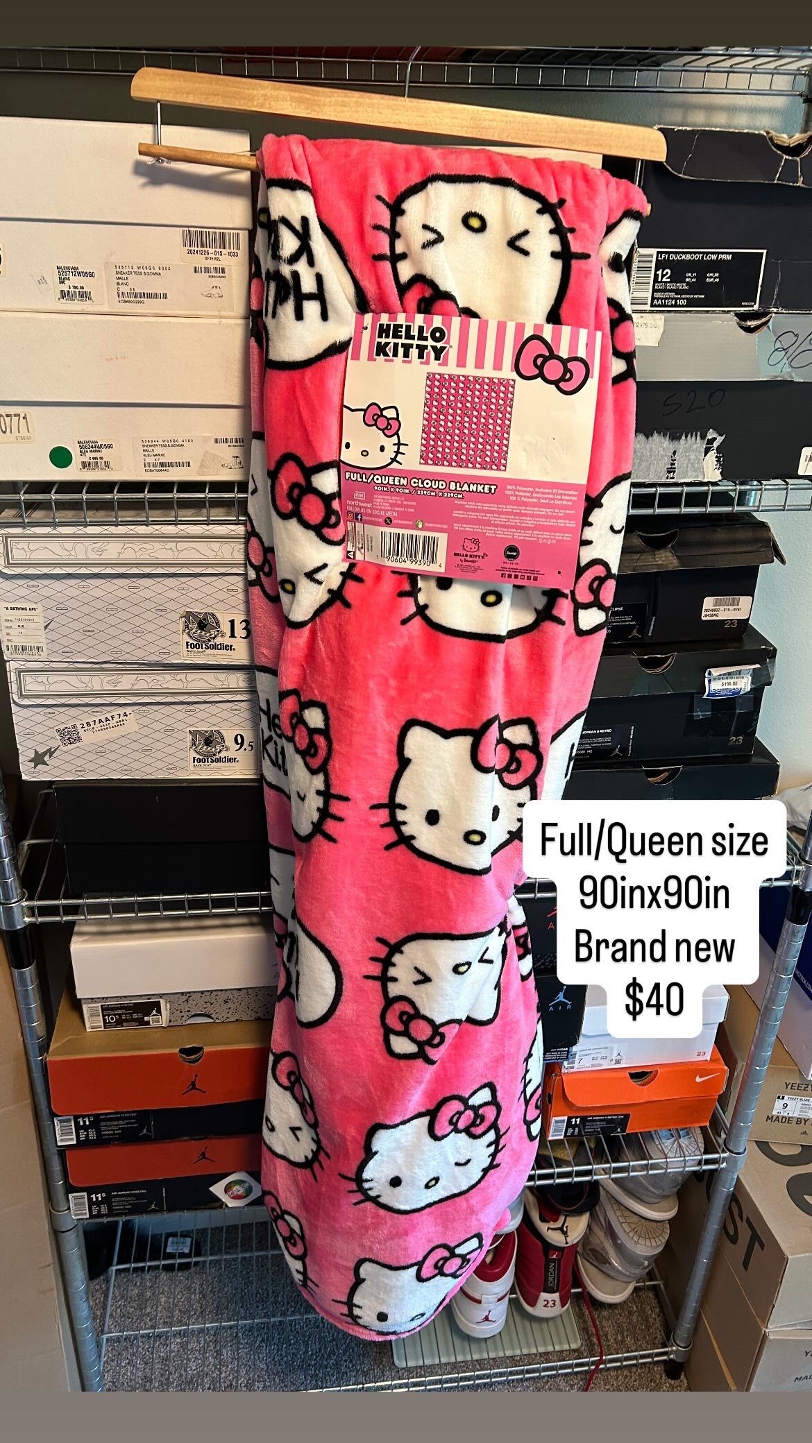 Hello Kitty Plush Blanket Brand New 90in.x90in.