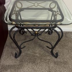 2 Glass End Tables 