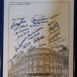 Brooklyn Dodger autographed Ebbetts field lithograph