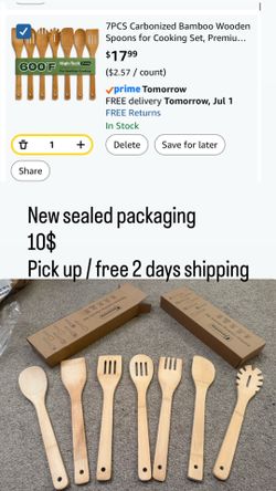 Wooden Spoons for Cooking is for All Kitchen. Made From Bamboo Wood, Wooden Spatula & Wooden Spoon 11.8 in. and Non-Stick Surface, Suitable for Home &