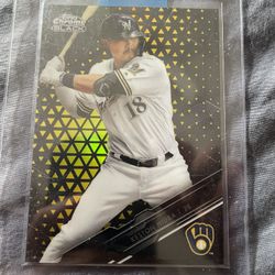 2020 Black Topps Chrome Keston Hiura Gold Refractor Numbered /50