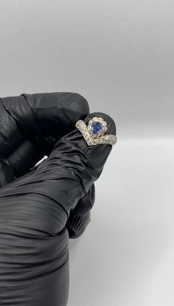 18k Diamond And Sapphire Ring