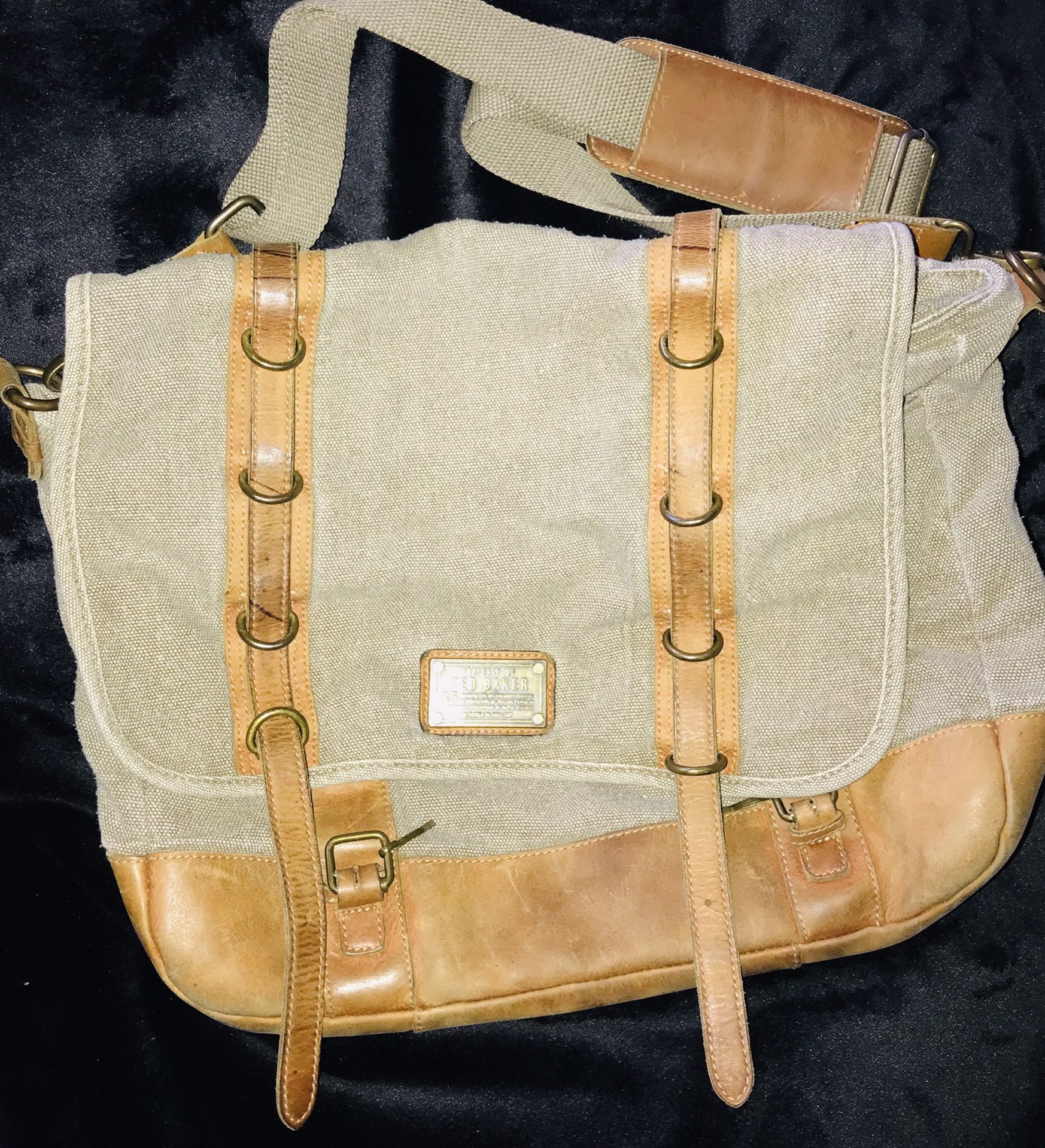 Ted Baker Canvas and Leather Satchel