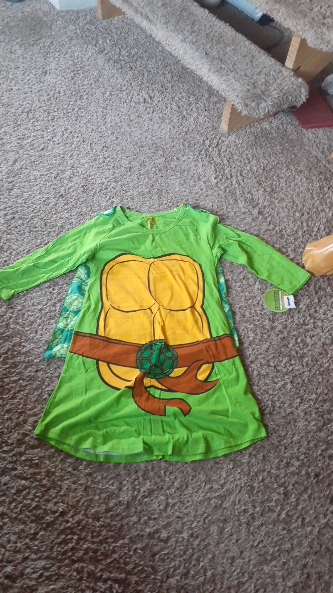Nwt Boys Nickelodeon Teenage Mutant Ninja Turtles Pajamas w/attaching Cape Size Medium 7-9