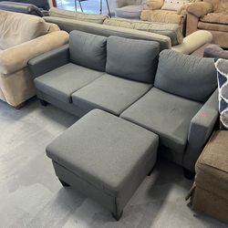 Grey Smaller Couch (in Store) 