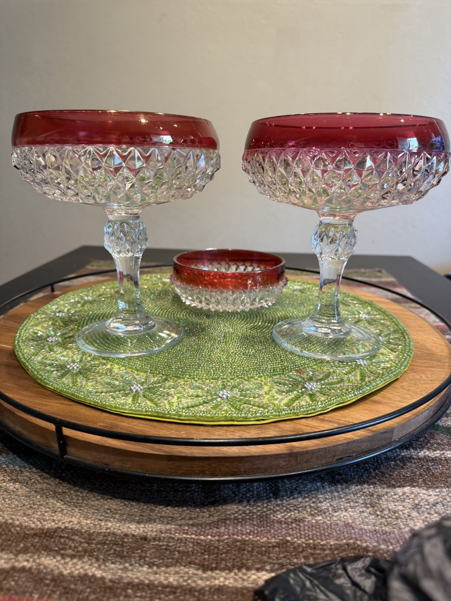 Old Crystal Decorative Bowls