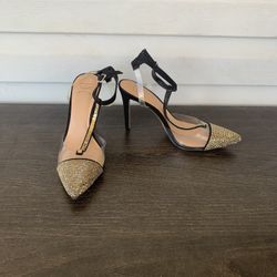 I.N.C Concepts Women's Kaylona Gold Cap- T- Strap Pumps