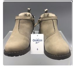 Oshkosh Girls Ankle Boots toddler 6 Side zippers brand New