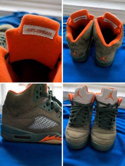 Nike Air Jordan 5 Retro sneakers in the Olive colorway size 5