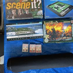 Games, Puzzles, Cards And A Puzzle Mat