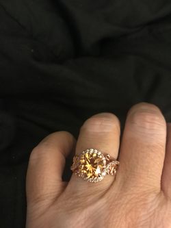 Rose gold plated topaz ring size 8