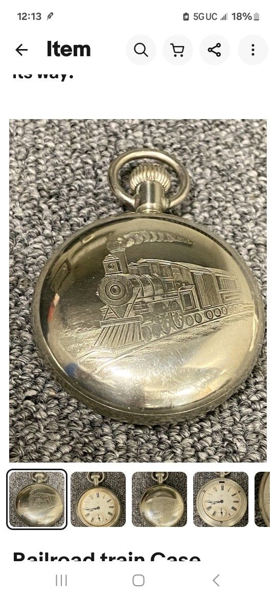 TRAIN BACK POCKET WATCH RUNS
