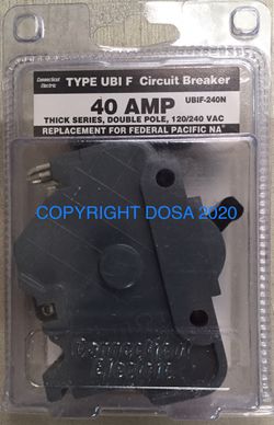 Federal Pacific Double 40A Circuit Breaker, UBIF-240N