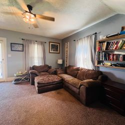 Couch, Chaise Lounger, and Ottoman 