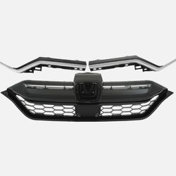 For 2020-2022 Honda CR-V Front Bumper Grille &Chrome Trim Decor Strip Plastic
