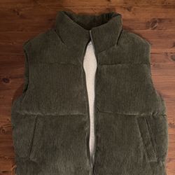 Ci Sono Olive Corduroy Sherpa Vest Women’s Medium/Large Cozy