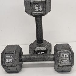 Dumbbells 30 Lbs. Total $40