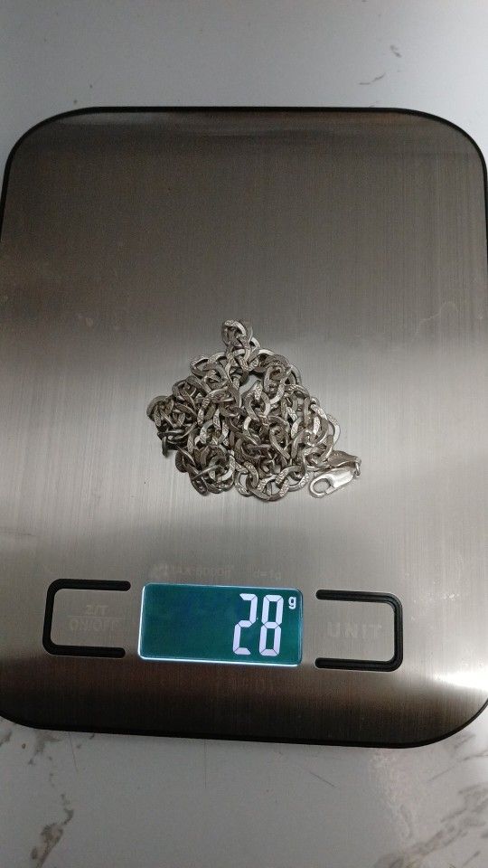 24 Inch Cuban Link Style Sterling Silver Chain