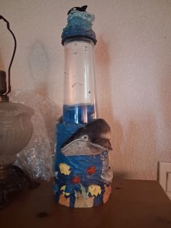 vintage 1990s Lipan LP-10 "Creatures of the Sea" ocean-themed lava lamp