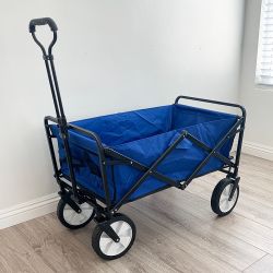 New in Box $50 Collapsible Folding Wagon Utility Cart Outdoor Gardening 34x20x22 Inches (Black or Blue)