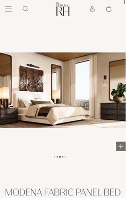 Brand New RH Modena Fabric Panel Queen Bed! Need room for Nursery