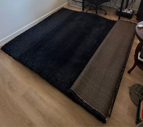 Used Navy ikea rug