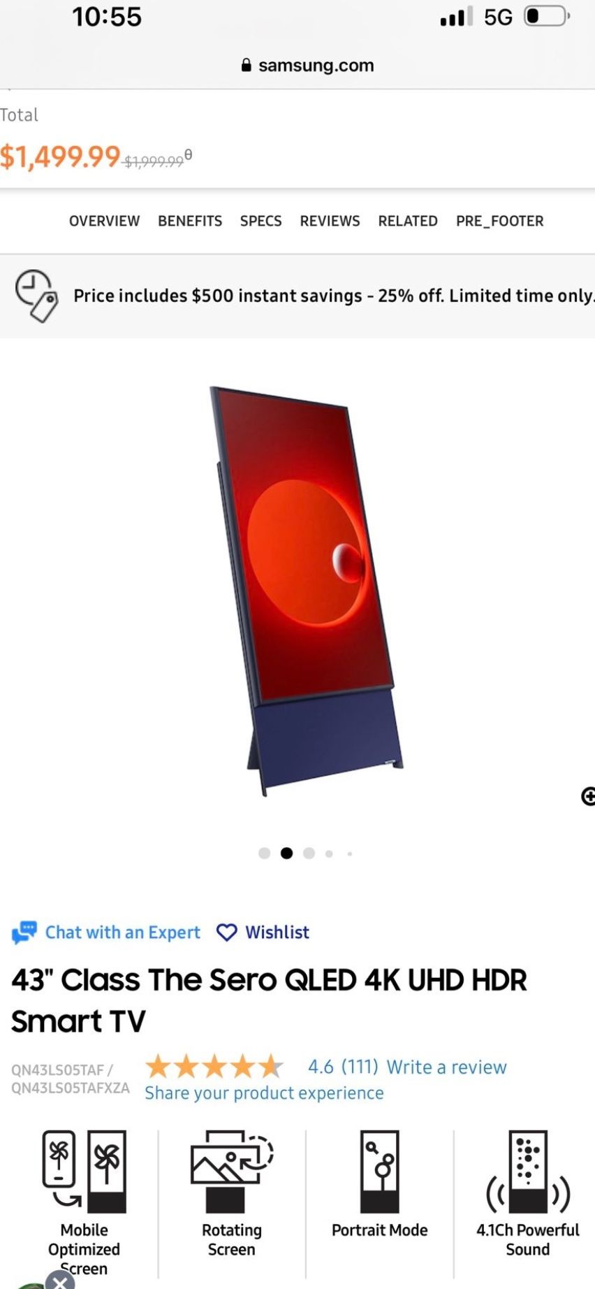 LIKE Brand new Samsung Vertical TV