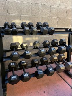 Dumbbell set with rack