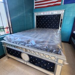 Queen Bed Frame Qith Mattress Set Pillow Top 