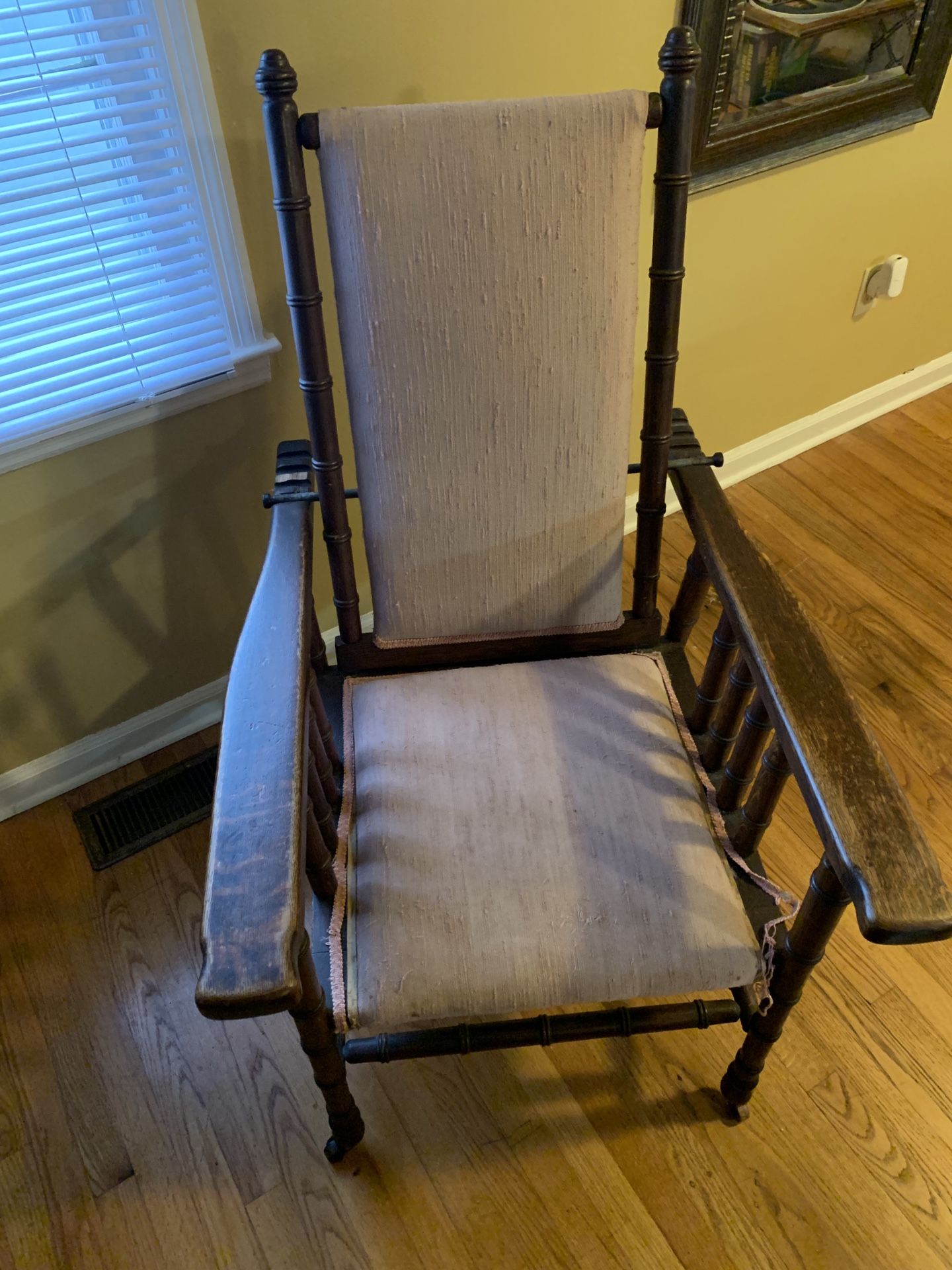 Antique Reclining Morris Chair with Rod- Original