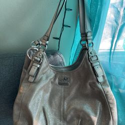 Coach Leather Rose Gold Handbag