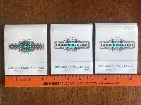 1994 The Rock Creek Brewery Giant Promotional Matchbooks - Set of 3