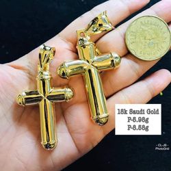 18k REAL PURE SOLID SAUDI GOLD PENDANT 8.58g only