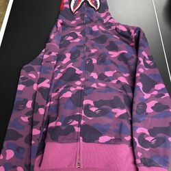 purple bape hoodie size L