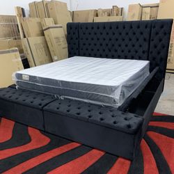 New In Box King Bed Frame With Mattress (Read Description Below)