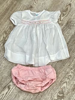 Sweet Angela Vintage-Style Smocked Baby Dress & Bloomers – Newborn