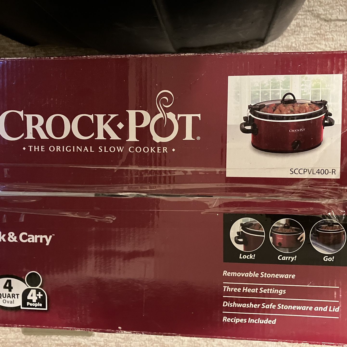 Crock-Pot Cook & Carry Slow Cooker, 4 Quart (SCCPVL400-R) 