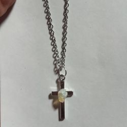 opal cross necklace 