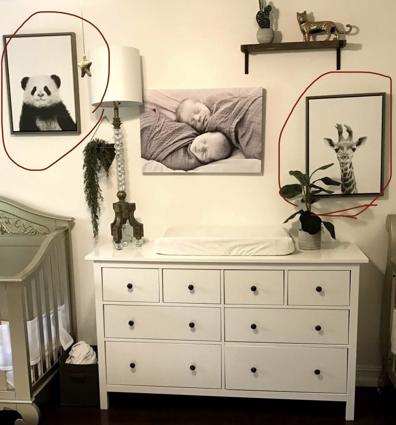 Baby Art- Giraffe And Panda