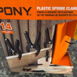 Pony 14 Piece Plastic Spring Clamp Set
