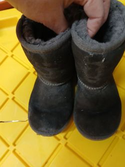 Kids Dark Gray Suede Winter Boots