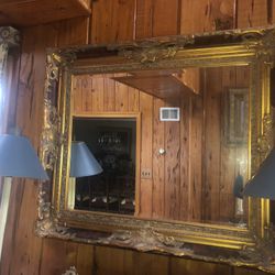 Gold Antique Mirror With Detail 