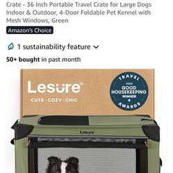 LeSure Large Collapsible Soft Dog Crate 