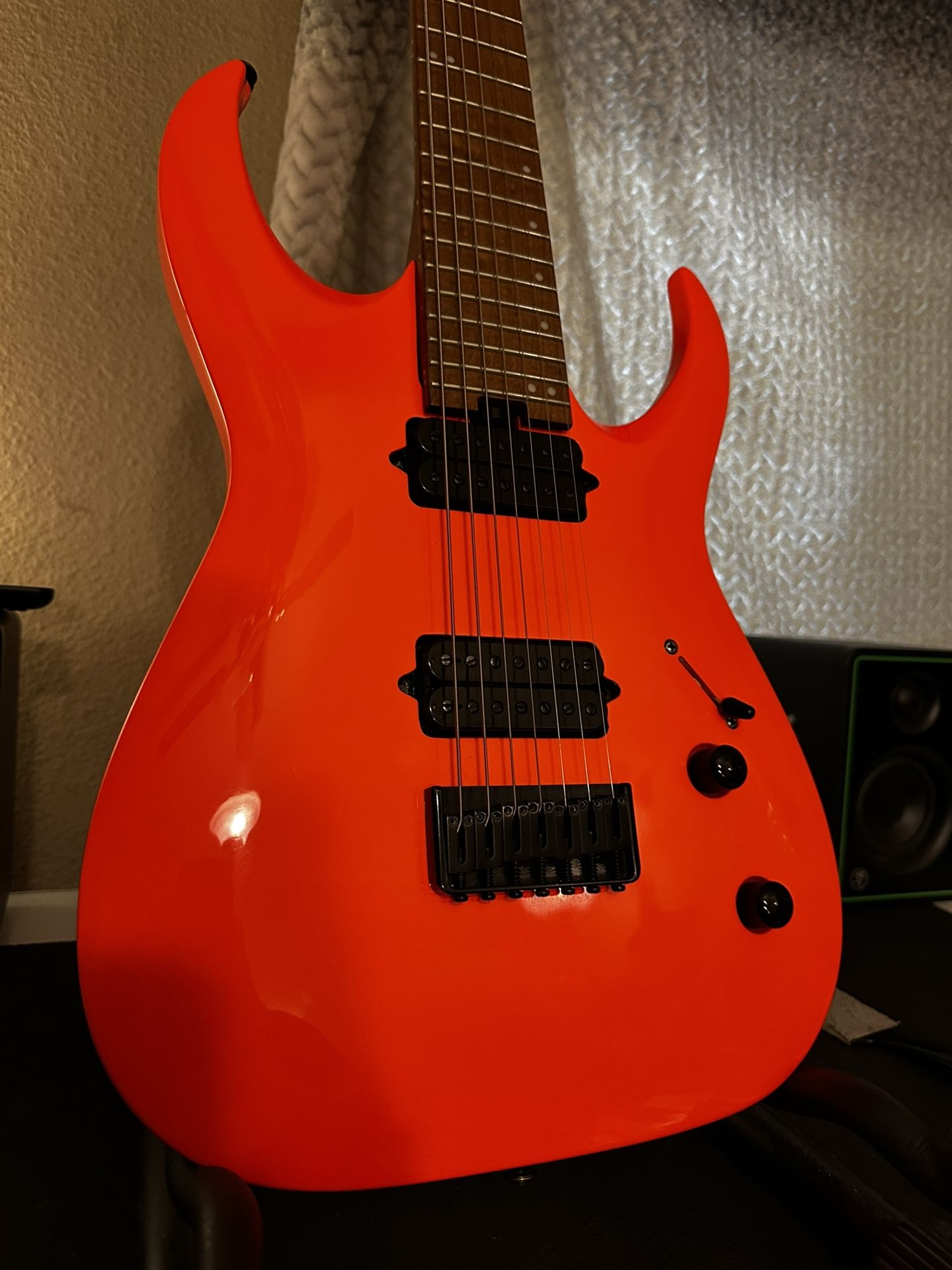 Jackson Pro Series Misha Mansoor Juggernaut HT7FM 7-String Electric Guitar Neon Orange