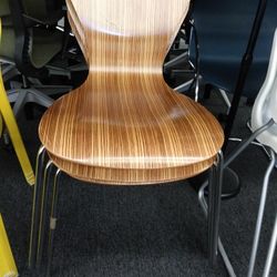 Knoll Sprite Zebra Wood Stacking Chairs