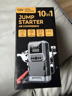 10-in-1 Jump Starter + Air Compressor – Brand New