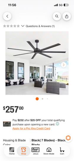 Ceiling fan 84ā Black
