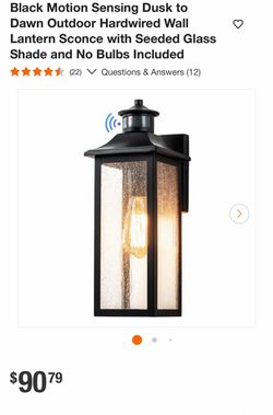 Cattleya Outdoor Motion Sensor Wall Light – Open Box, Never Used