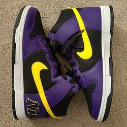 Nike Dunk High Prm Emb "Lakers " Size 10.5 Men/12wmns 