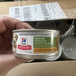 HILLS Senior Dog Wet Food - 24 Cans! Free For Your Senior Dog